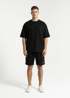 GRUD Clothing Essentials Oversized Shorts in black — heavyweight fleece, relaxed fit